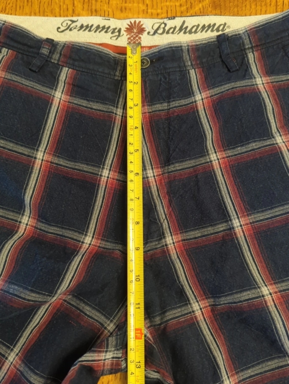 Tommy Bahama Linen/Cotton Shorts  Blue, Red White Plaid- Paradise Nation Size 34 - Picture 10 of 10